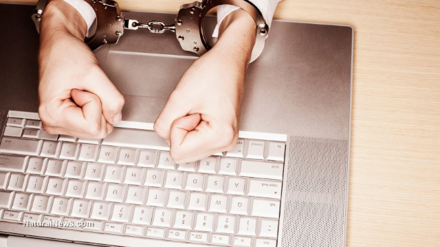 Censorship Computer Handcuffs Freedom Internet